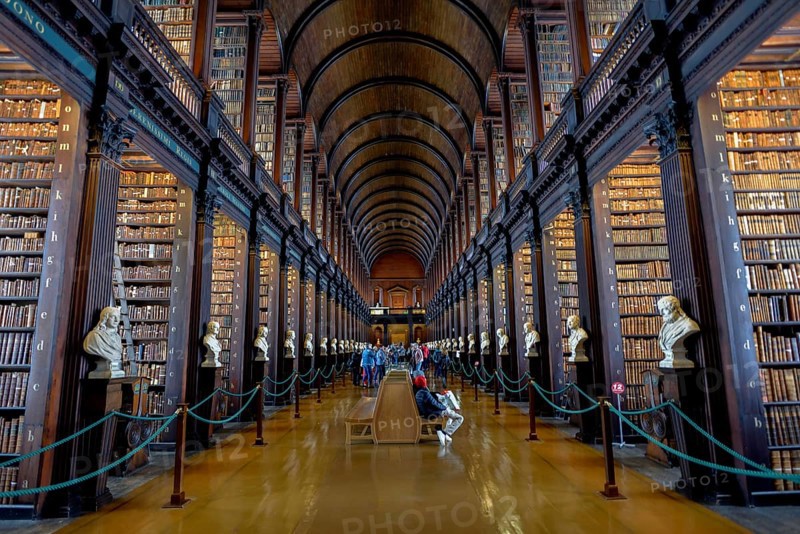 Long Room, the old library of Trinity College, University, Dublin, Republic of Ireland
