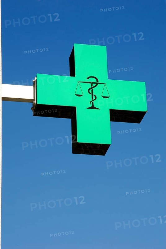 Pharmacy sign, Arlesheim, Canton Solothurn, Switzerland, Europe
