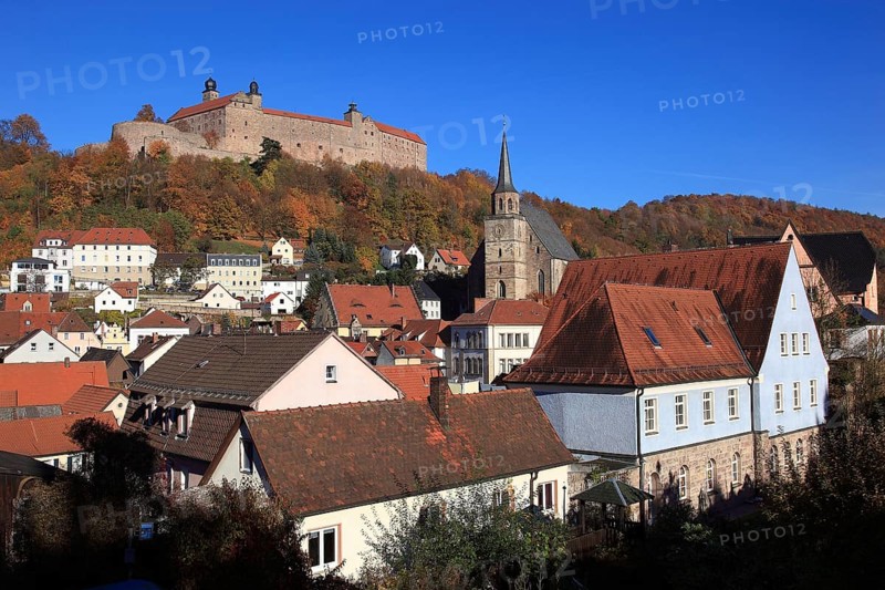 Plassenburg Castle and Old Town with St. Peter's Church, Kulmbach, Upper Franconia, Bavaria, Germany, Europe