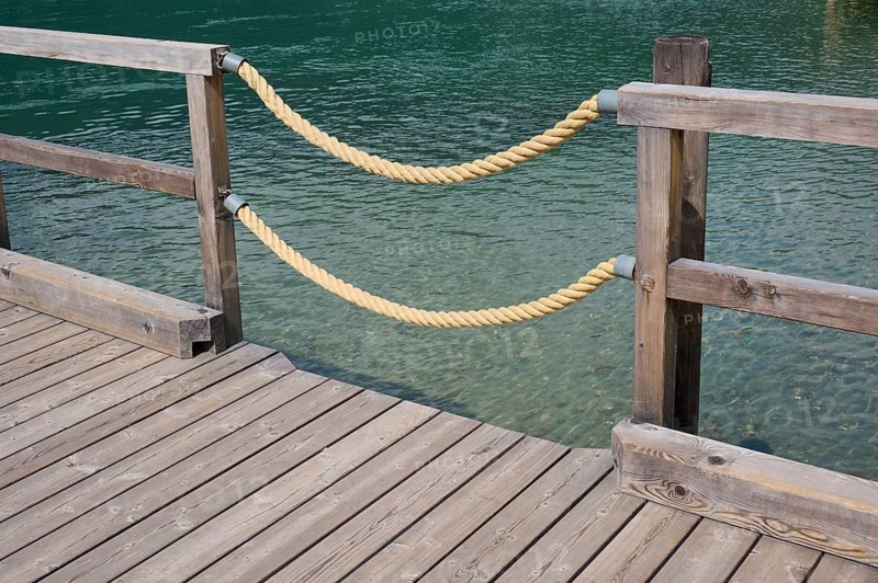 Wooden footbridge, access, summer, Ossiach, Lake Ossiach, Carinthia, Austria, Europe