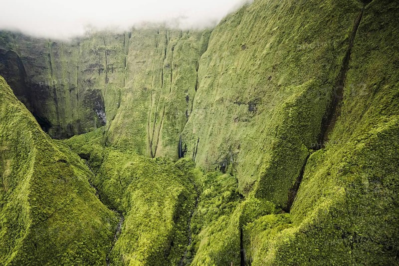 Aerial view Mount Wai'ale'ale, Kauai, Hawaii, USA, North America