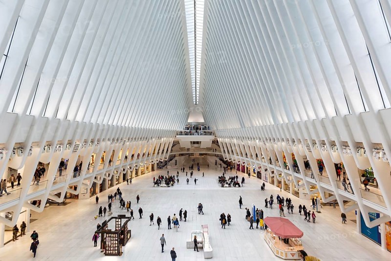 World Trade Centre WTC Oculus modern architecture by Santiago Calatrava in New York, USA, North America