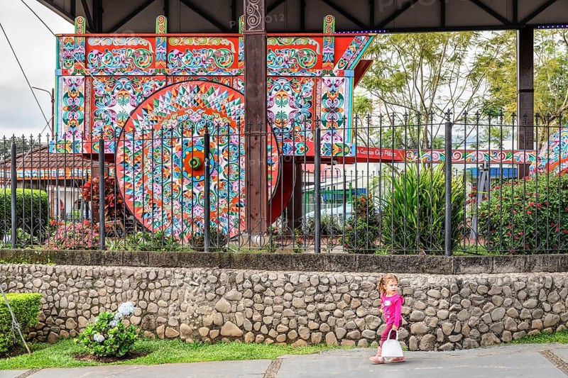 The largest ox cart in the world, traditional handicraft, Sarchi, Alajuela Province, Costa Rica, Central America