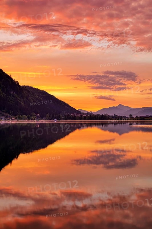 Sunrise, Walchsee, Tyrol, Austria, Europe