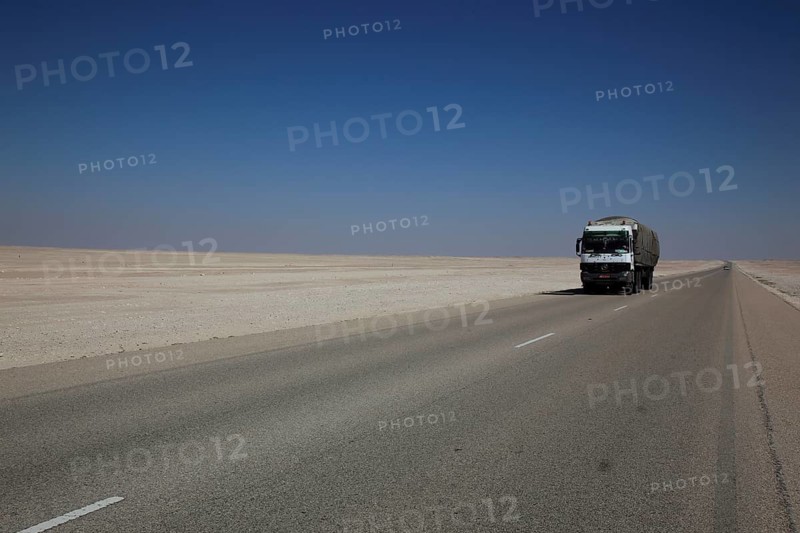 Scene on the desert road from Salalah to Nizwa, 1000 kilometres through the empty quarter, ar-Rub al-Khali