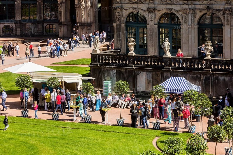 Return of the oranges from their winter quarters to the Dresden Zwinger