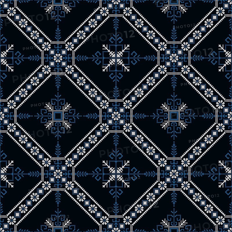 Traditional Latvian embroidery seamless pattern, vector illustration