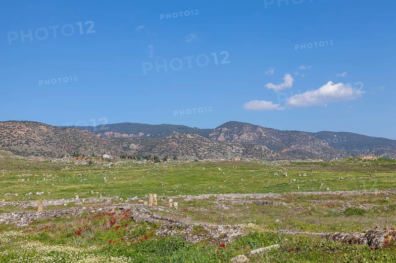 Landscape in Hierapolis, Hieropolis, near Pamukkale, Denizli, Western Turkey, Turkey, Asia