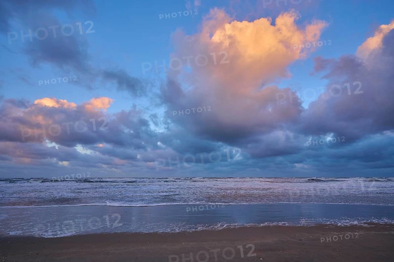 Beach, Sea, Clouds, Dawn, Sunrise, Zandvoort, North Sea, North Holland, Netherlands