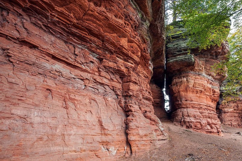 Old castle rock, red sandstone rock formation, natural and cultural monument, Brechenberg near Eppenbrunn, Palatinate Forest, Rhineland-Palatinate, Germany, Europe