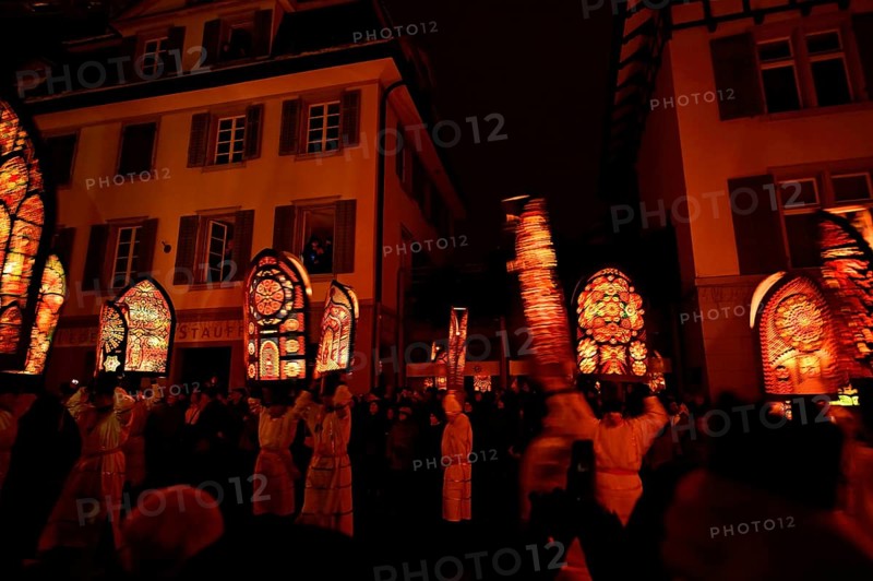 Bearer of the Iffelen at the traditional Klausjagen, Klaus parade 2023, St. Nicholas custom, Küssnacht am Rigi, Canton Schwyz, Switzerland, Europe