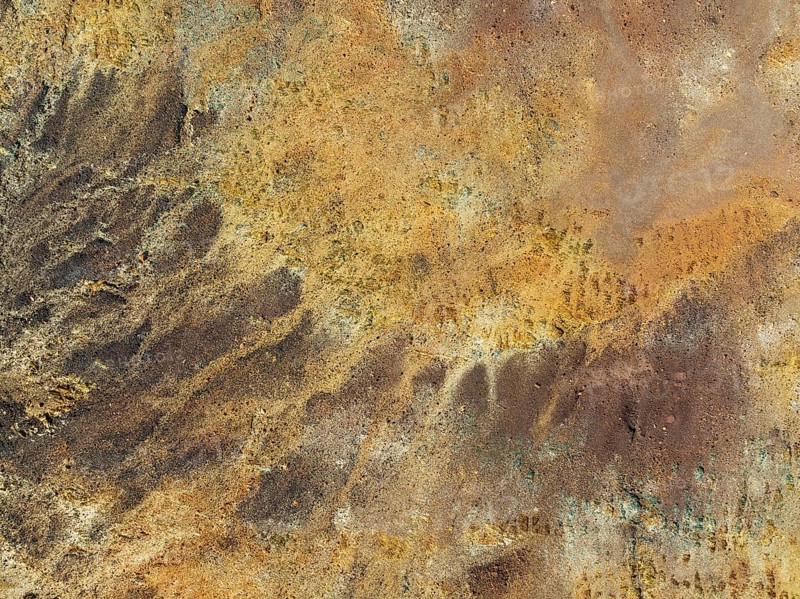 Extremely mineral-rich ground in the area of the Rio Tinto mines, aerial view, drone shot, Huelva province, Andalusia, Spain, Europe