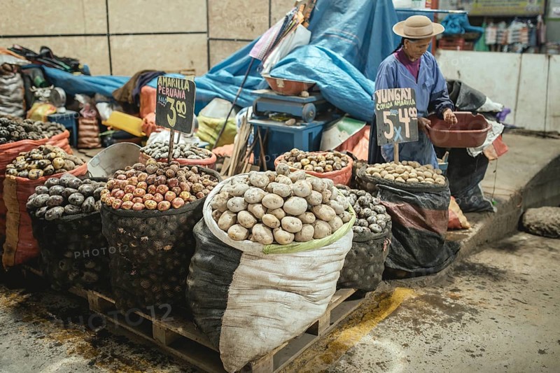 Potato variety, Mercado Mayorista, Huancayo, Peru, South America