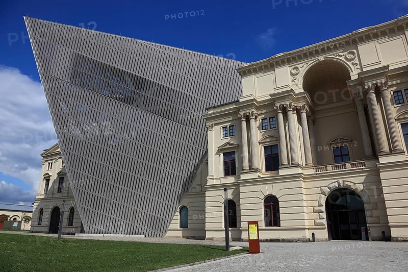 Military History Museum of the German Armed Forces, main arsenal building with wedge, architect Daniel Libeskind, Dresden, Saxony, Germany, Europe