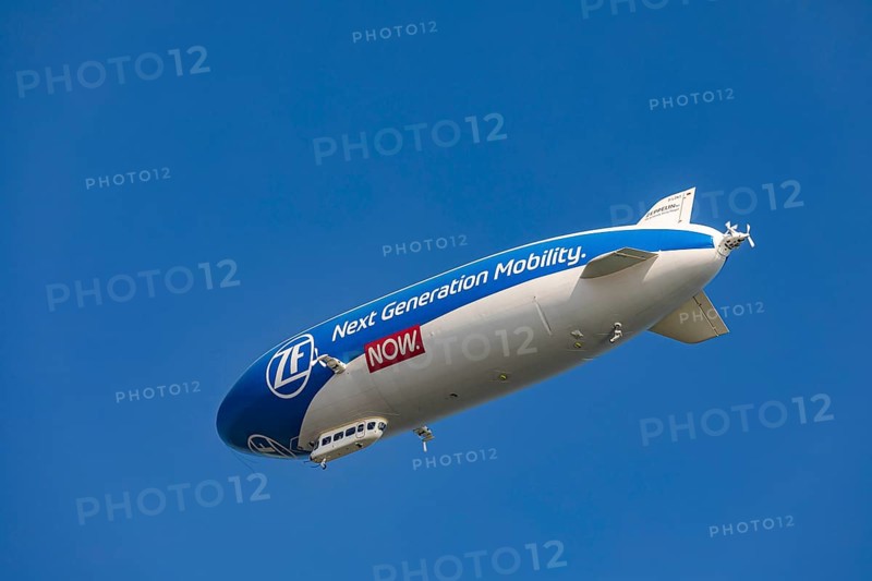 Zeppelin NT in the sky over Friedrichshafen, Lake Constance, Baden-Württemberg, Germany, Europe