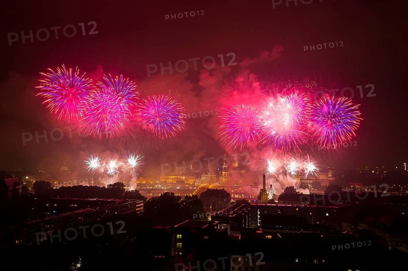 Fireworks over the Old Town of Dresden