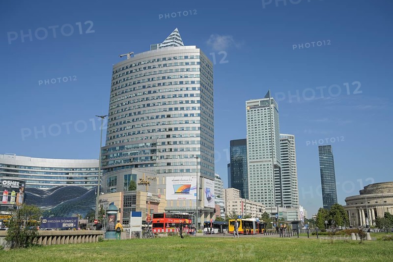 Zlote Tarasy tower block, Hotel Intercontinental, Emilii Plater, business district, Warsaw, Mazovian Voivodeship, Poland, Europe
