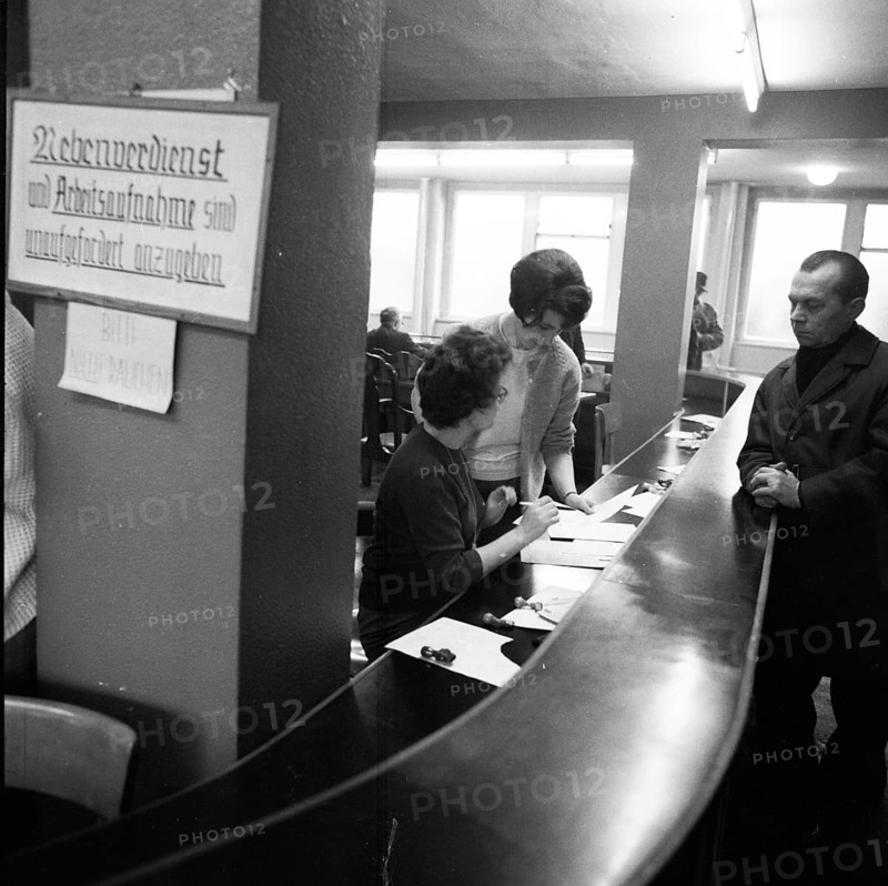 Unemployed at the Dortmund Labour Office in 1966, Germany, Europe