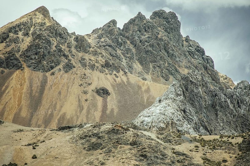 Mountain landscape in the Andean highlands, Alto de Ticlio, Peru, South America