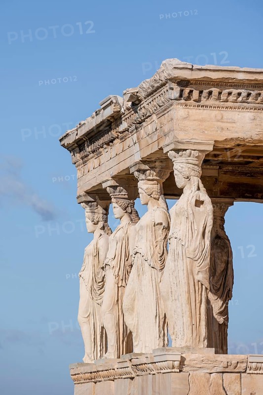 Columned Figures, Erechtheion Temple with Caryatids, Caryatid Hall, Acropolis, Athens, Greece, Europe