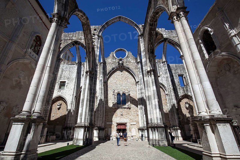 Ruins of the monastery church of the former convent of the Carmelite order, Convento do Carmo, Chiado district, Lisbon, Portugal, Europe