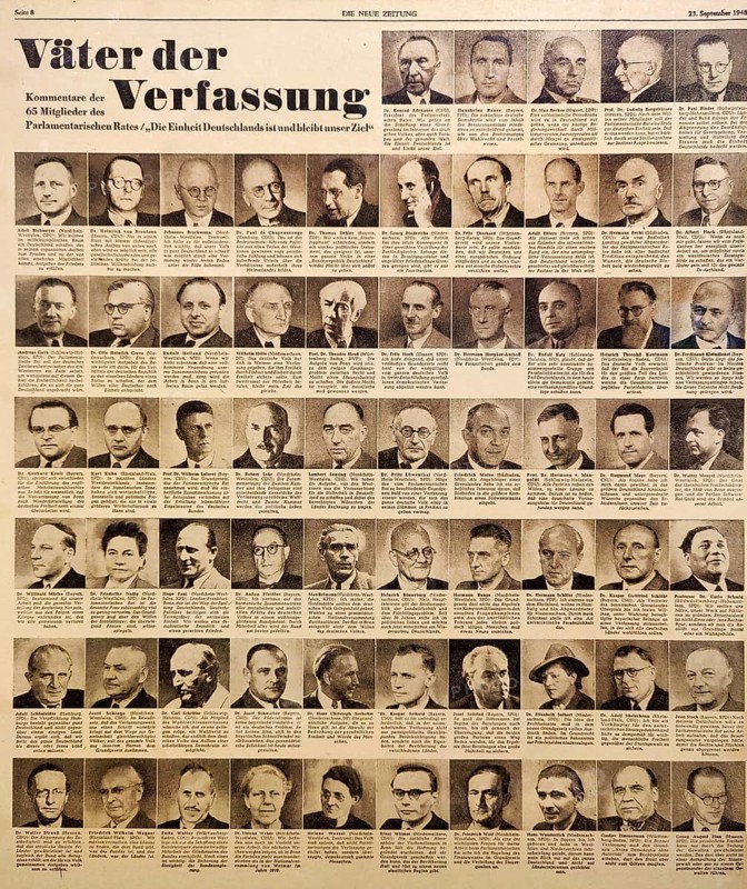 Fathers of the Constitution, Portraits and Comments of the 65 Members of the Parliamentary Council, Neue Zeitung, 25 September 1948, Germany, Europe