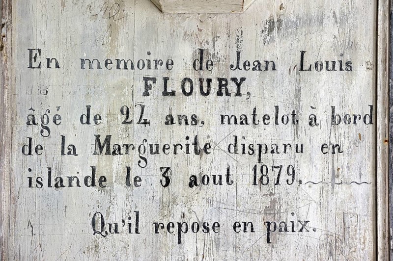 The chapel Perros Hamon de Ploubazlanec with the names of missing fishermen who perished in the Icelandic waters, Côtes-d'Armor, Brittany, France, Europe