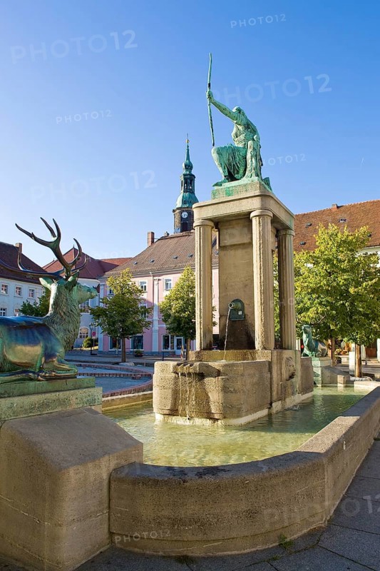 Großenhain main market with Diana fountain