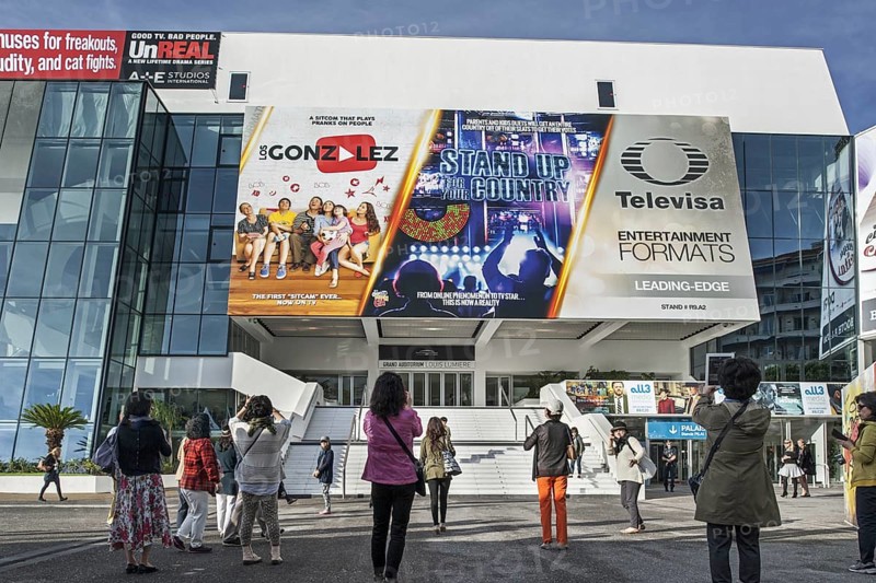 Entrance of the Palais des Festivals et des Congrès in the city Cannes, French Riviera, Provence-Alpes-Côte d'Azur, France, Europe
