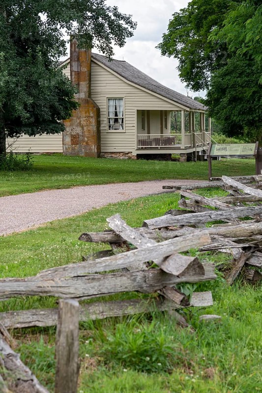 Republic, Missouri, John Ray's farmhouse at Wilson's Creek National Battlefield, site of an 1861 battle in the American Civil War. The house was a Confederate field hospital during the battle