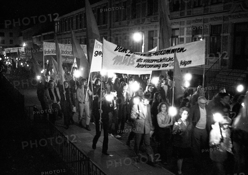 The congress of the DKP-affiliated Socialist German Workers' Youth (SDAJ) on 11.09.1971 in Bremen was accompanied by demonstrations by the youth organisation in Bremen and Wildeshausen, Germany, Europe