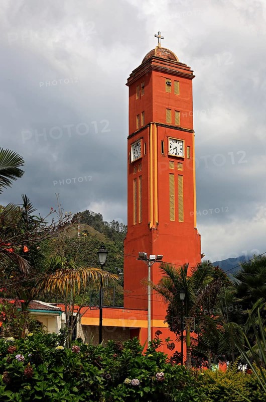 Republic of Colombia, Colombia, Pijao village in the province of Quindio in the Central Cordillera, Church, Colombia, South America