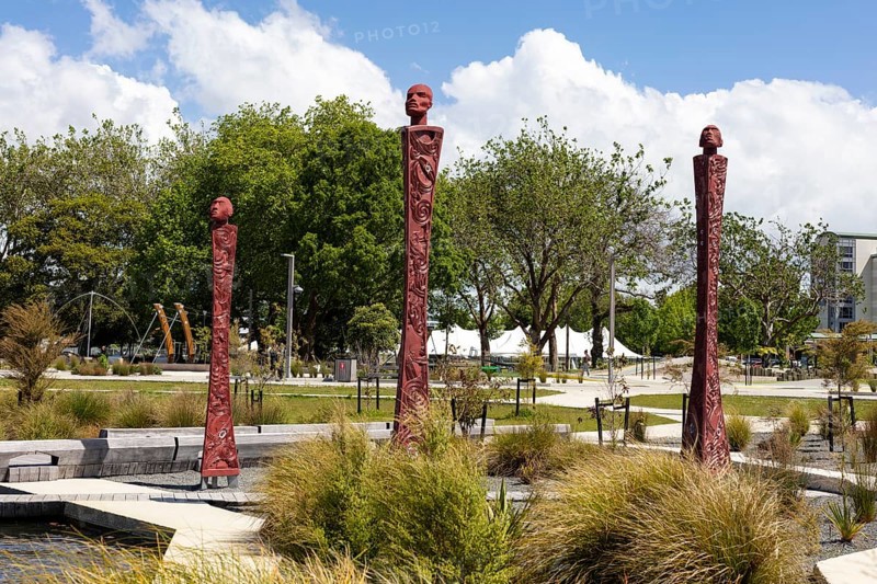 Maori-Totem, Rotorua, Neuseeland