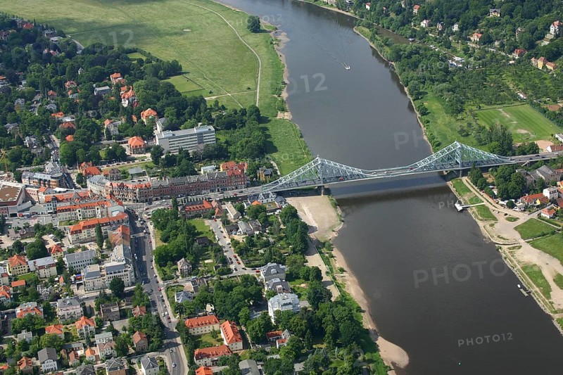 Aerial view of the Blue Wonder