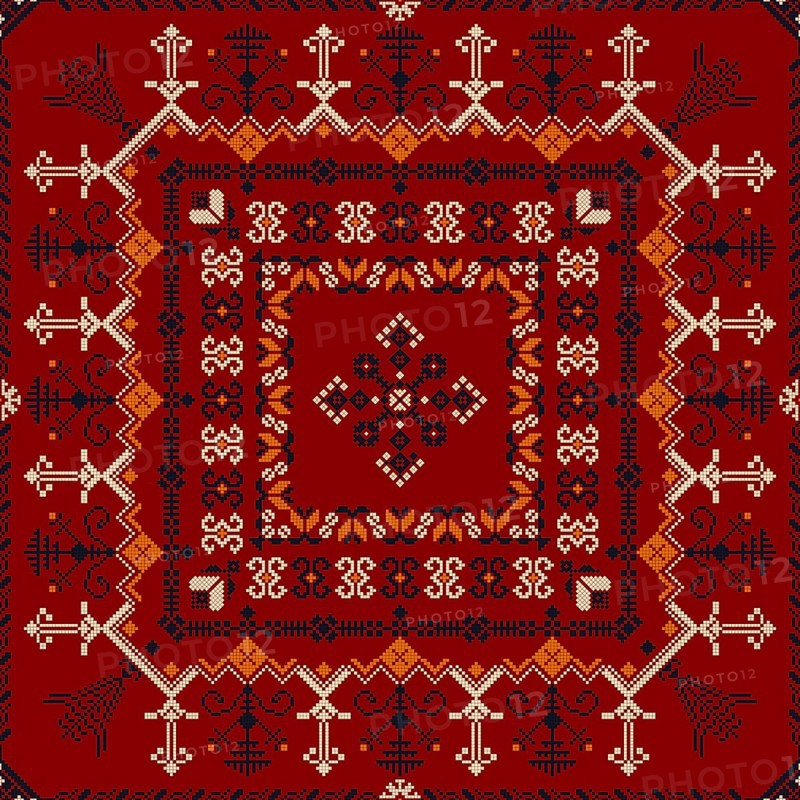 Traditional Latvian embroidery seamless pattern, vector illustration