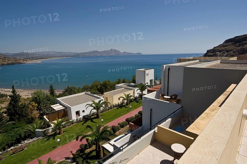 Rhodes Island, Lindos, Lindos is a town on the Greek island of Rhodes. Its landmark is the acropolis on a rock with huge archways from the 4th century and reliefs dating from around 280 BC. Hotel complex