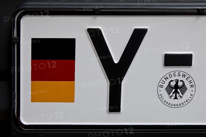 Motor vehicle registration number Y for the Bundeswehr, Germany, Europe