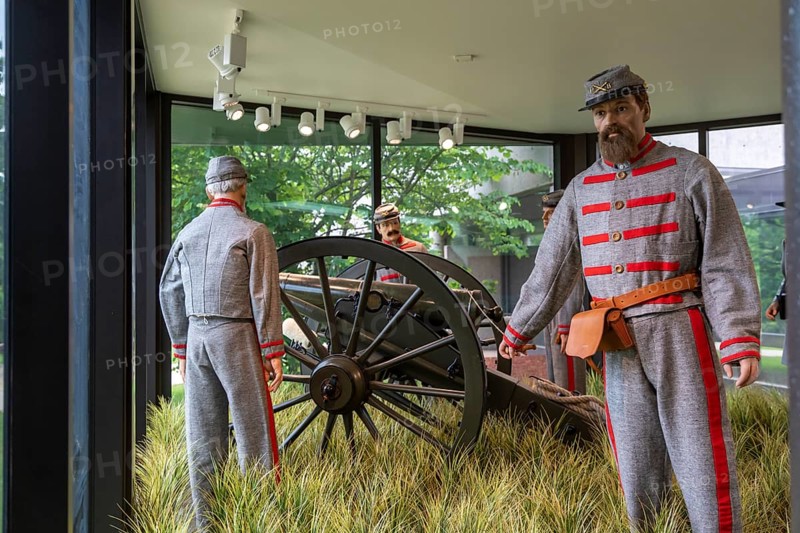 Republic, Missouri, A artillery display in the visitor center at Wilson's Creek National Battlefield, site of an 1861 battle in the American Civil War
