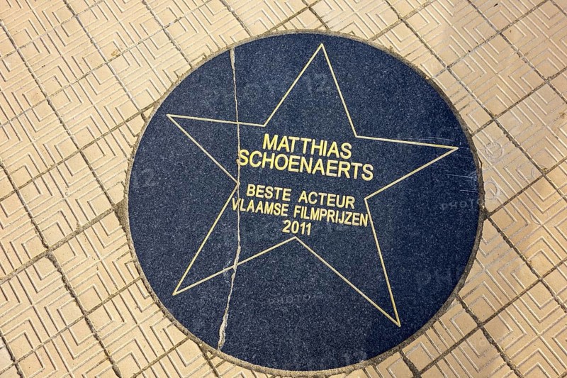 Star of Flemish actor Matthias Schoenaerts on the Walk of Fame along the promenade at the Royal Galleries, Ostend, Belgium, Europe