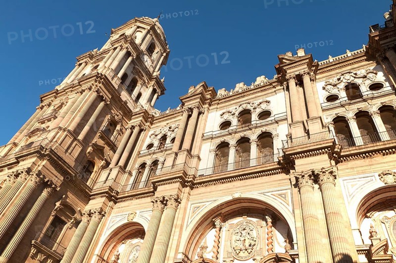 Baroque architecture exterior of the cathedral church of Malaga city, Spain, Santa Iglesia Catedral Basílica de la Encarnación, Europe