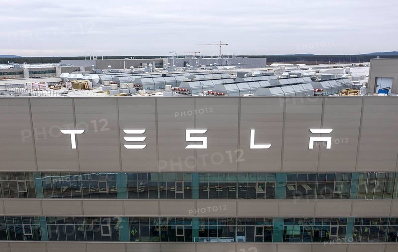 Aerial view of Tesla Giga Factory, battery factory, Grünheide, 28 01 2023