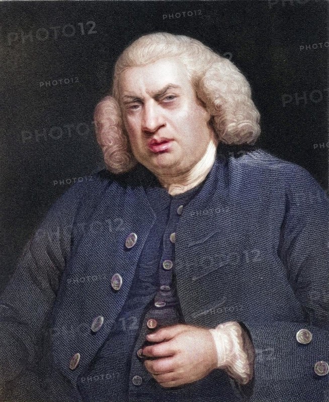 Samuel Johnson 1709-1784, English poet, critic, essayist and lexicographer. From the book Gallery of Portraits, published in 1833, Historical, digitally restored reproduction from a 19th century original, Record date not stated