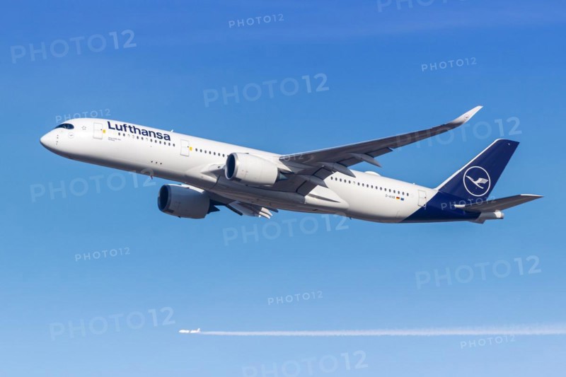 A Lufthansa Airbus A350-900 aircraft with the registration D-AIVB at the airport in Munich, Germany, Europe
