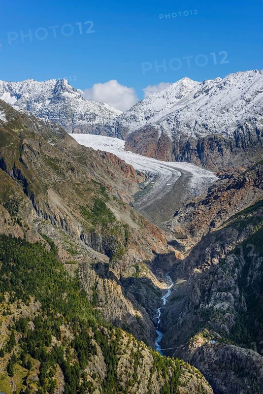 Panorama trail from Belalp to Riederfurka, Aletsch Glacier, Hiking, Hiking, Mountain hiking, Tourism, Valais, Switzerland, Europe