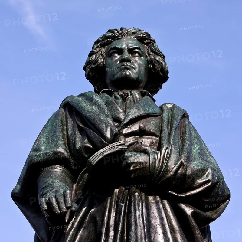 The Beethoven Monument commemorates the famous composer Ludwig van Beethoven on Münsterplatz, Bonn, North Rhine-Westphalia, Germany, Europe