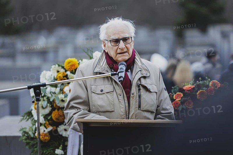 Kurt Hillmann, contemporary witness and Holocaust survivor, photographed as part of the commemorative event at the Memorial to the Murdered Jews of Europe in Berlin, 31 January 2024 / Photographed on behalf of the Federal Ministry for Women, Senior Citizens, Family and Youth