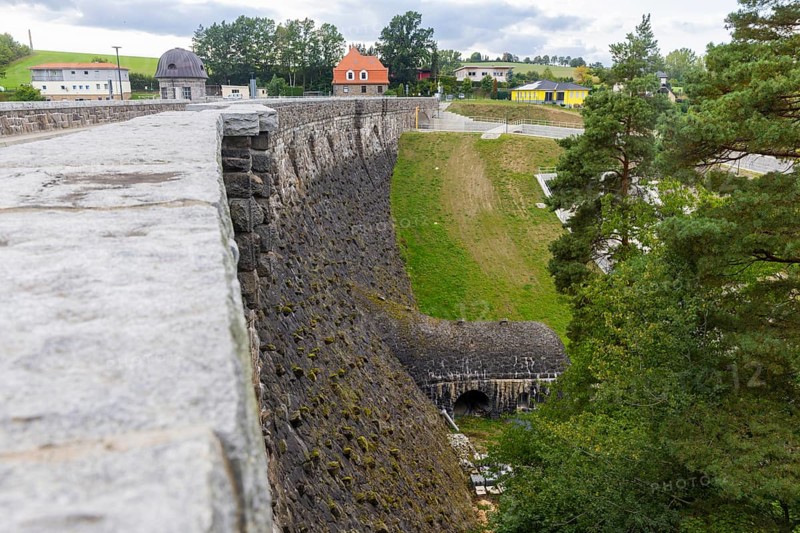 After the flood of 2002, the Malter dam was upgraded with a new emergency spillway, Malter, Saxony, Germany, Europe
