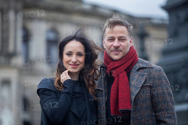 Stephanie Stumph and Tom Wlaschiha - Press event for the moderation of the SemperOperaball 2024, Dresden, Saxony, Germany, Europe