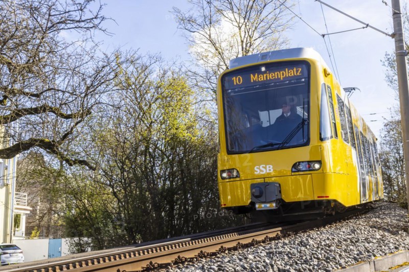 Cog railway of the Stuttgarter Straßenbahnen AG SSB. The railway is popularly known as the Zacke and is a landmark of the city of Stuttgart, Baden-Württemberg, Germany, Europe