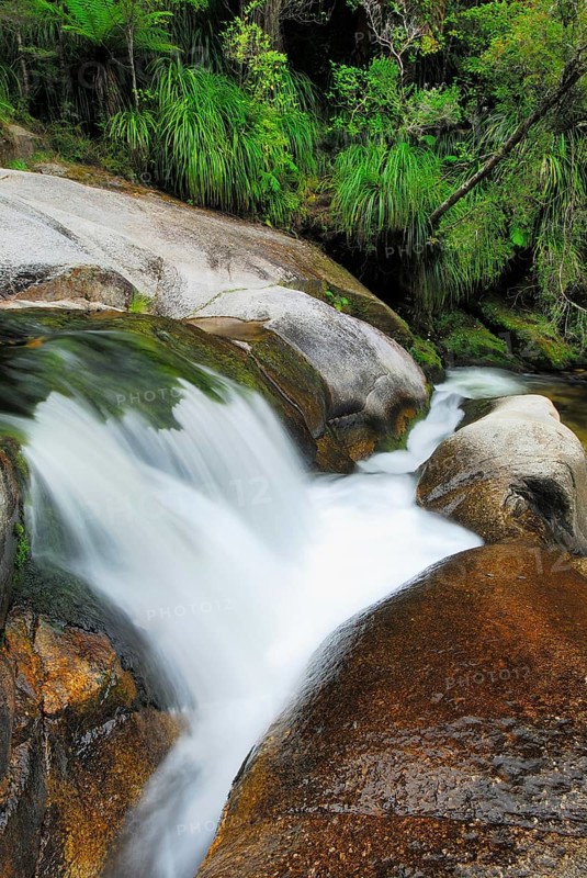 Small waterfall, Cleopatra's Pool, Abel Tasman National Park, Nelson Region, South Island New Zealand, Abel Tasman National Park, New Zealand, Oceania